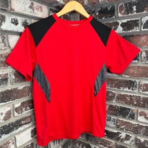 S.A Gear Men’s Red/Grey Geometric Atheltic Light Poly Tshirt